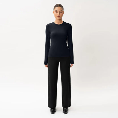 PLUM GREY SOFT LONG-SLEEVE T-SHIRT