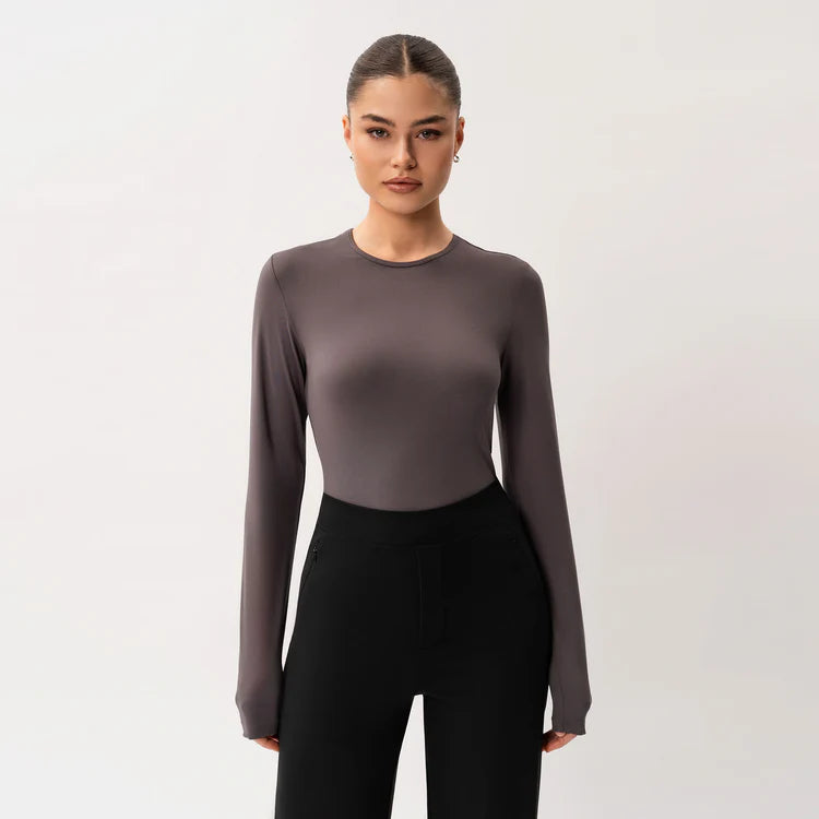 SİYAH SOFT UZUN KOLLU TİŞÖRT - CLAIM™ CLAIM™ Plum Gray / XS