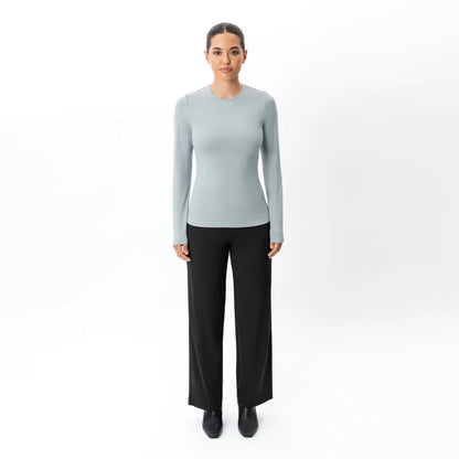 PLUM GREY SOFT LONG-SLEEVE T-SHIRT