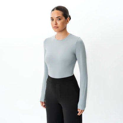 PLUM GREY SOFT LONG-SLEEVE T-SHIRT