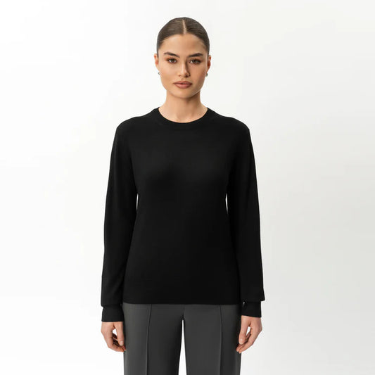 SİYAH MERINO YÜN BİSİKLET YAKA - CLAIM™ CLAIM™ Siyah / XS