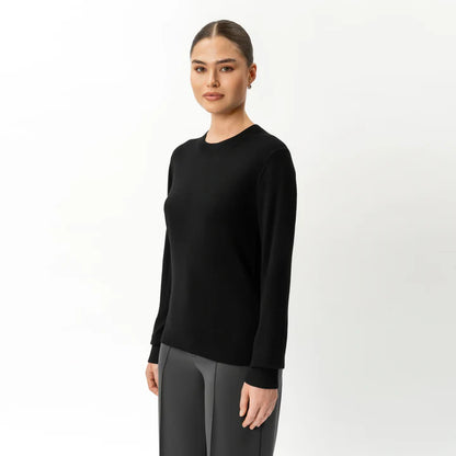 SİYAH MERINO YÜN BİSİKLET YAKA - CLAIM™ CLAIM™ Siyah / XS